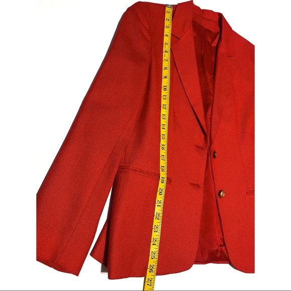 Stephen Douglas LTD Vintage Gold Buttons Fierce RED Fully Lined Blazer - Picture 12 of 14